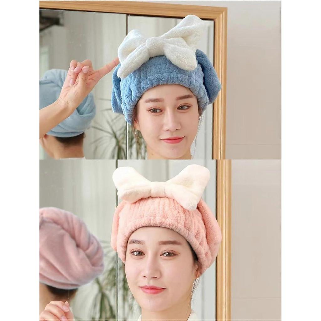 Super Absorbent Hair Towel Wrap for Wet Hair, Microfiber Hair Drying Caps Soft