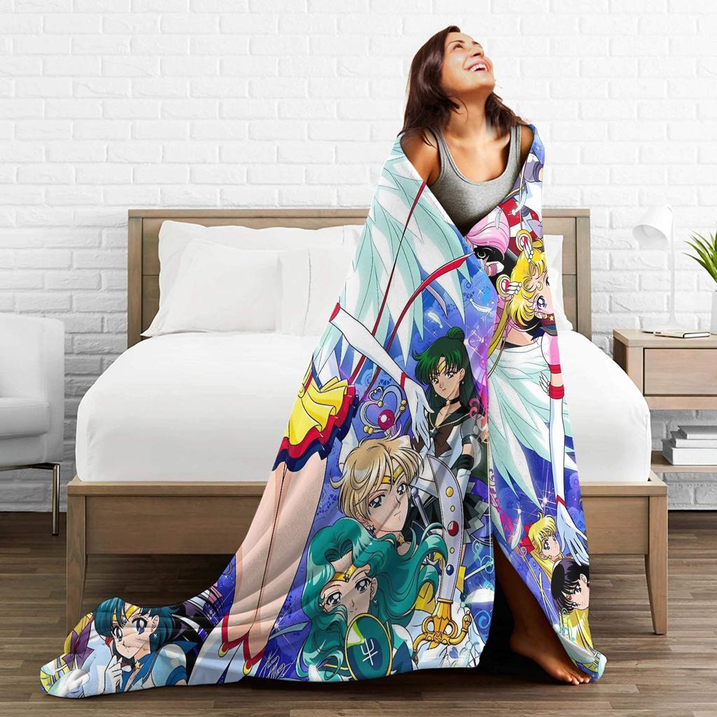 Sailor Moon Plush Blankets Kids Adult  Flannel Throw Blanket For Couch Chair Soft Custom DIY Quality Bedspread Gift Idea