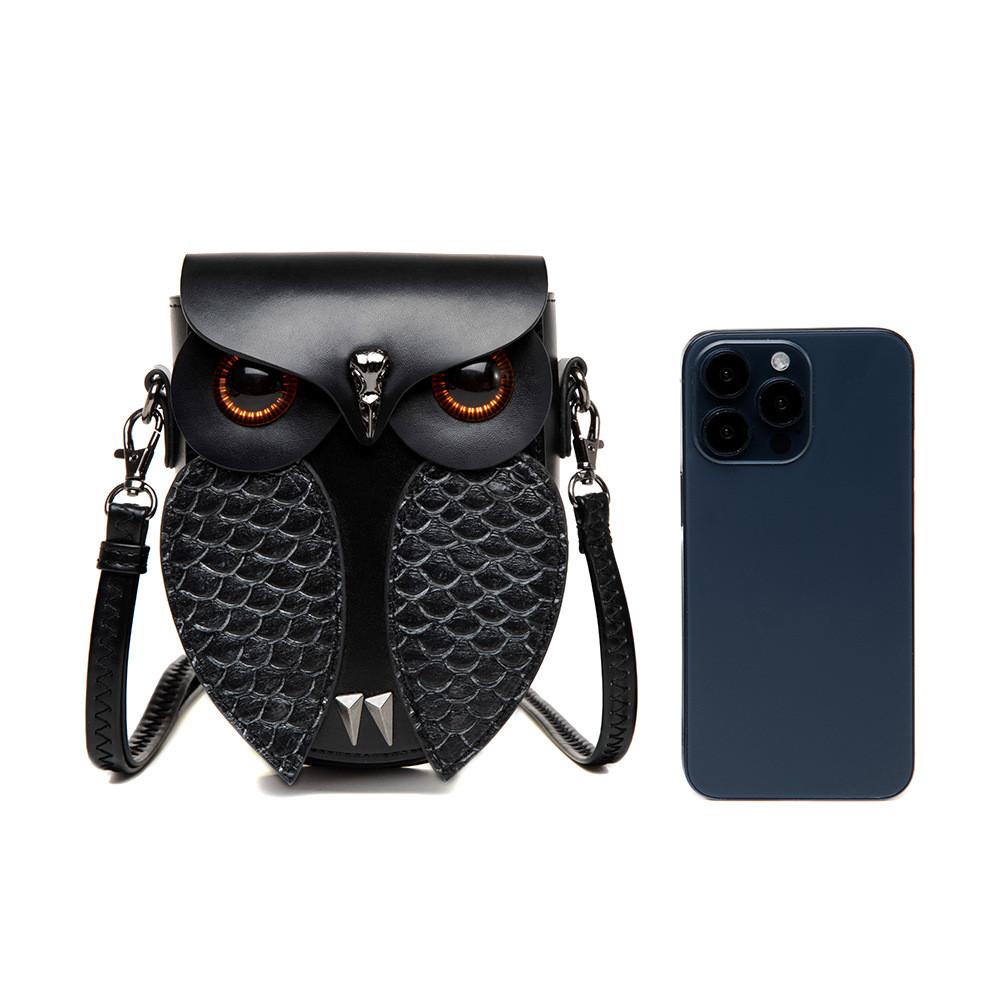 Steampunk Owl Pu Ladies Shoulder Bag With Zipper Pouch For Daily Use