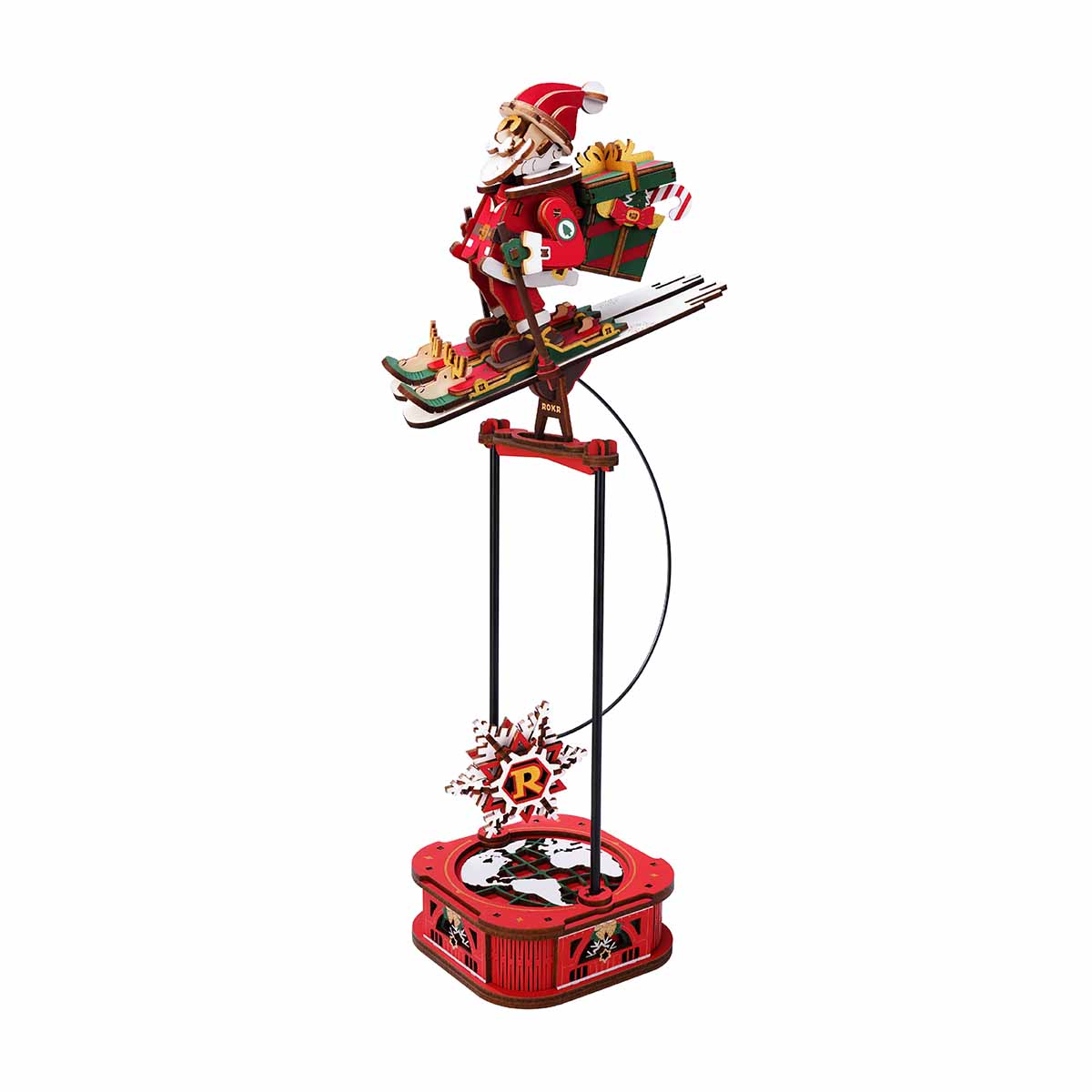 Robotime Rokr Santa On Skis Pendulum Balance Toy 3D Puzzle Mcd06