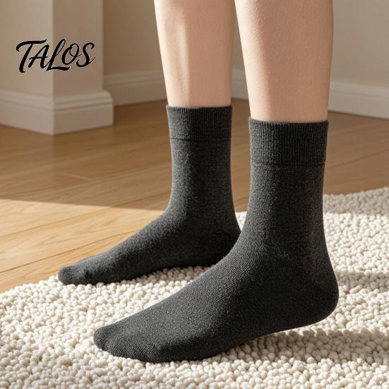 Chaussettes Business Respirantes Homme Mi-mollet, Couleur Unie Décontractées Douces Non Serrantes Évacuant la Transpiration pour l'Automne l'Hiver et le Quotidien Humidité