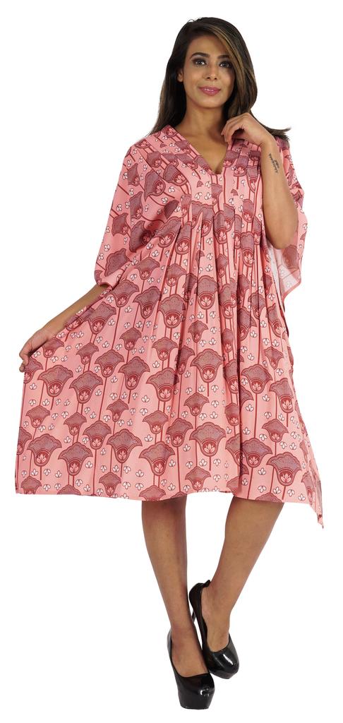 Moomaya Womens Short Kaftan Cover Up Night Dress Kaftan Gown Kimono