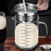 1/1.5L Glass Oil Filter Pot Soy Milk Yogurt Strainer Glass Container Food Strainer with Scale