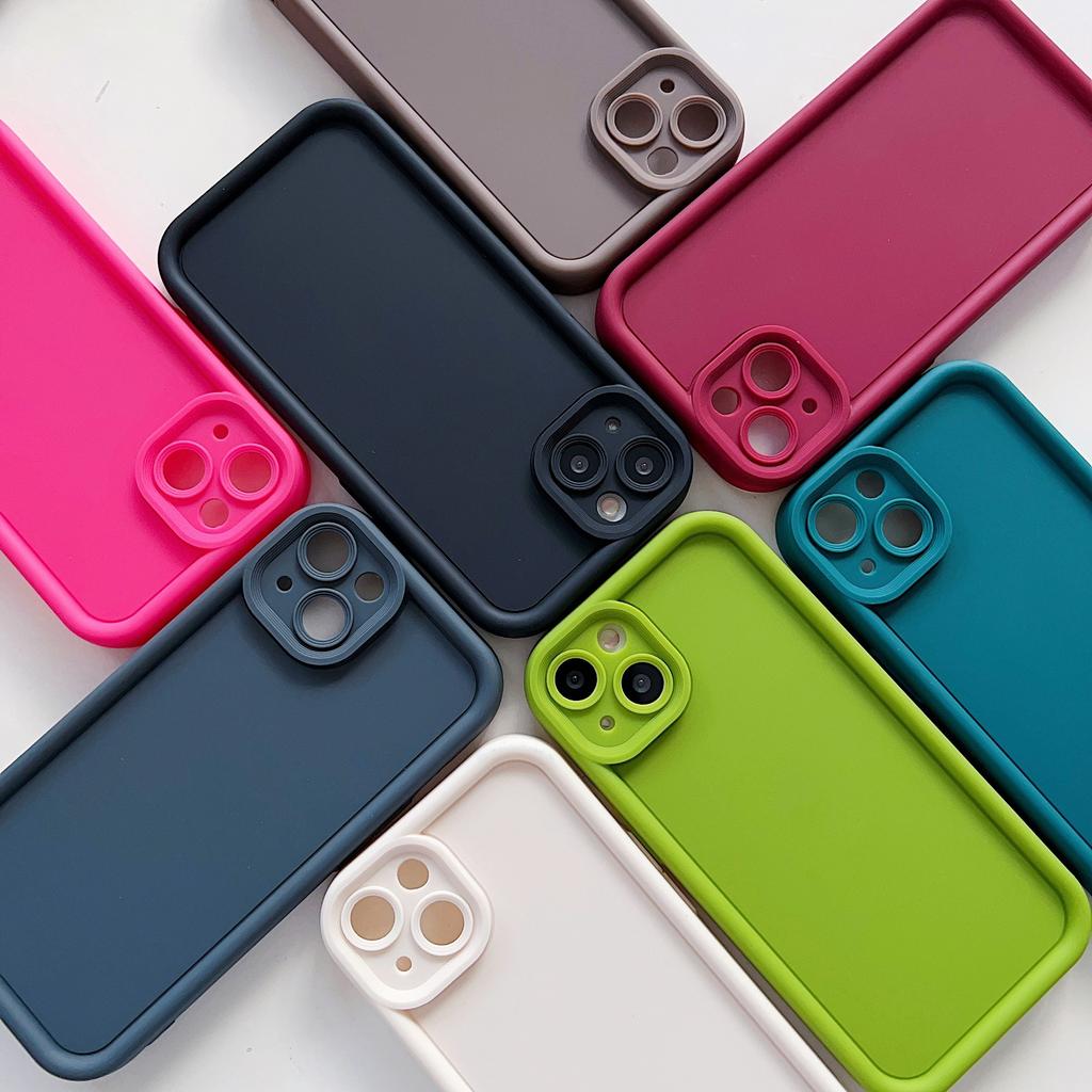Applicable To Apple 16 Corundum Mobile Phone Shell Material Solid Color 14tpuiphone15 Mobile Phone Protection Case
