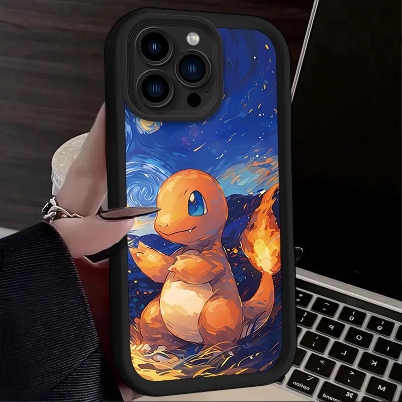 Lovely P-Pokemon Starry Sky Case for IPhone 17 Air 16 16E 15 14 13 12 11 Pro Max X XS X S Max XR SE 2020 SE4 7 8 Soft Back Cover