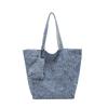 Xiaoxiangfeng camellia denim bag women's large-capacity tote bag 2025 new shopping bag commuter shoulder bag