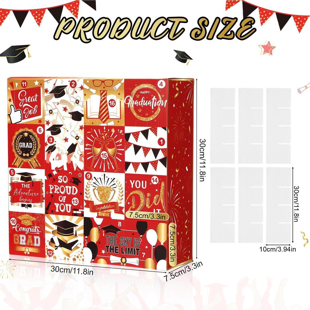 2026 Graduation Advent Box 2026 Holiday Advent 16-Day Grad Congratulation Packaging Inner Box For Graduates Students High School