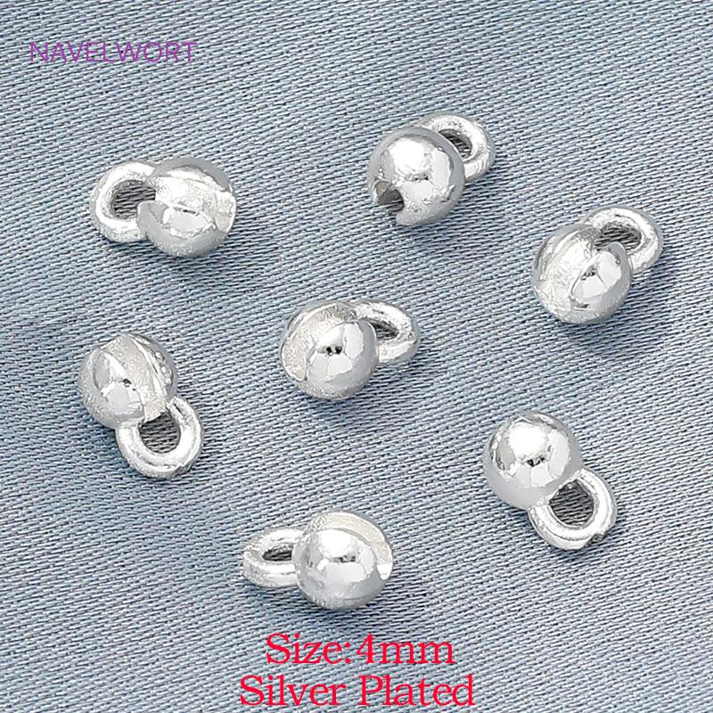 18K Gold Plated Brass Crimp Beads,End Caps For Jewelry Making,Clam Shell Bead Tip Crimp Ends Beads,DIY Bracelets Accessories
