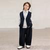 Completo Formale a Righe per Ragazzi Camicia Gilet Pantaloni Outfit da Gentiluomo per Bambini Matrimonio Festa di Compleanno Sfilata Diploma Abito Completo