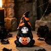 Small Stable Gothic Figures Halloween Skeleton Wizard Figurine, 3D Printed Statue with Bat Hat Pumpkin Pumpkin& Hat, Bookshelf And Tabletop