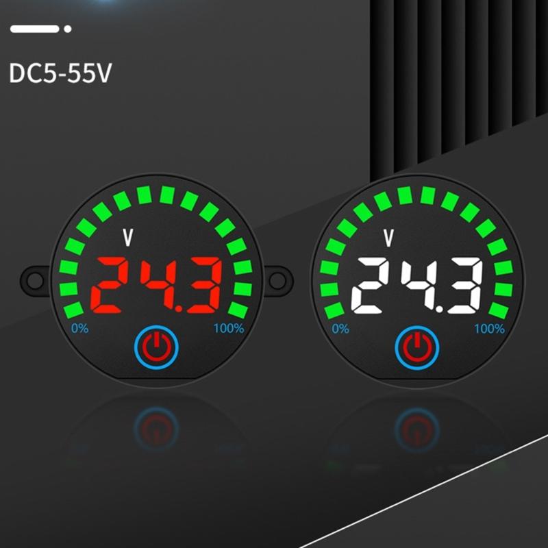 5-55V Battery Monitors, Digital Battery Capacity Tester,Car Battery Charge Levels Indicator Battery Power Indicator