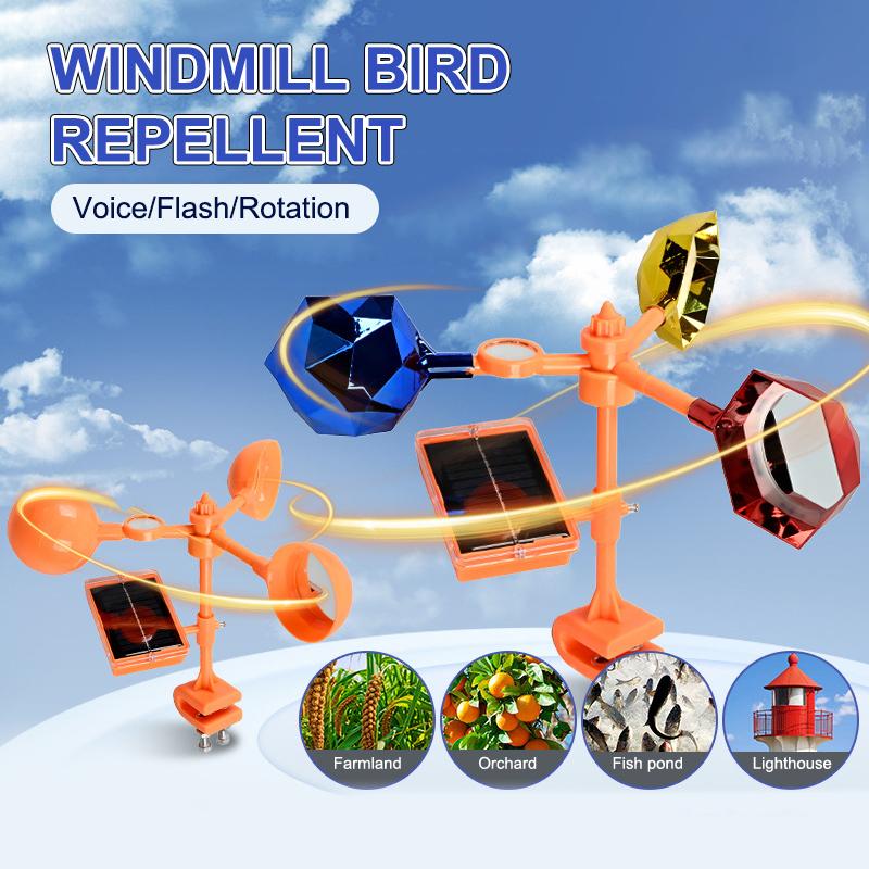Garden Vegetable Field Ultrasonic Solar Bird Pest Repeller Rotating Reflector Drive Away Bird