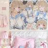 ins Japanese sweet girl background wall hanging cloth cartoon cute bedroom room decoration background cloth wall tapestry