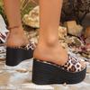 Women Leopard Slippers Summer Wedges Heels Beach Slippers Women Fashion Casual Platform Sandals Slides Women Zapatos De Mujer