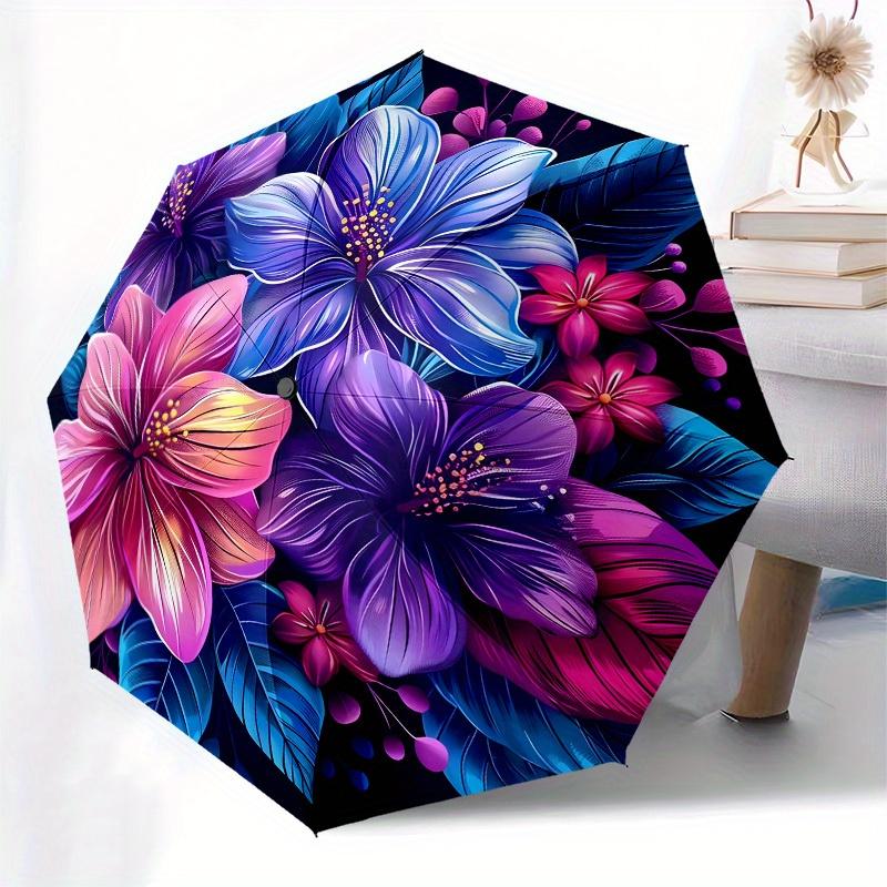 1pc Colorful Floral MandalaUmbrella with Plastic Handle,Suitable for All Seasons Home Travel Outdoor UmbrellaB1730
