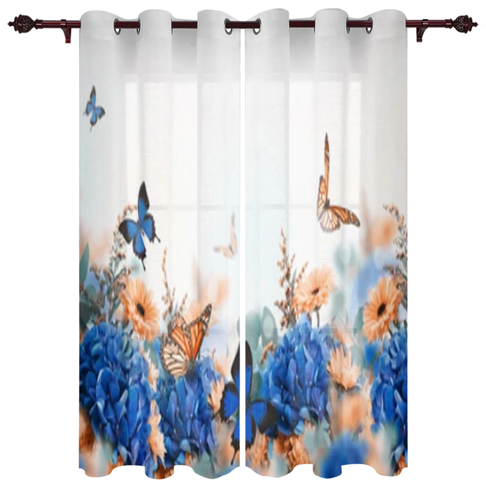 Фиолетовый завод цветок оконная занавеска спальня гостиная оконные шторы кухонные — фото 14