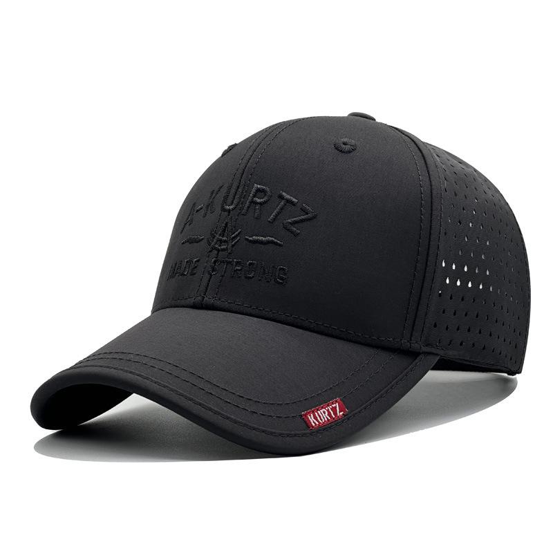 Grote Maat Heren Zomer Sneldrogende Pet Grote Hoofd 65cm Ademend Mesh Snapback Hoed Buiten Sport Zonbescherming Zonnehoed 55-59cm zwart