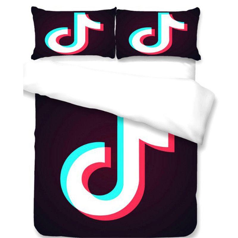 Luxurious Tiktok Pattern Duvet Cover Set With Pillowcase For Comfortable Sleep