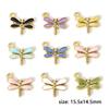 10 PCs Dragonfly Animal Enamel Charms Insect Pendants Charms Gold Plated Multicolor Necklace Pendant for DIY Jewelry Making