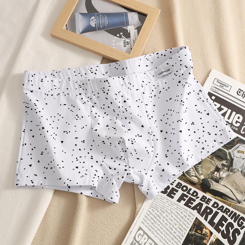 Men Boxer Underwear Elastic High Waist Floral Print Shorts Briefs Loose Fit Breathable Panties Big Size Cotton Male Daily Wear