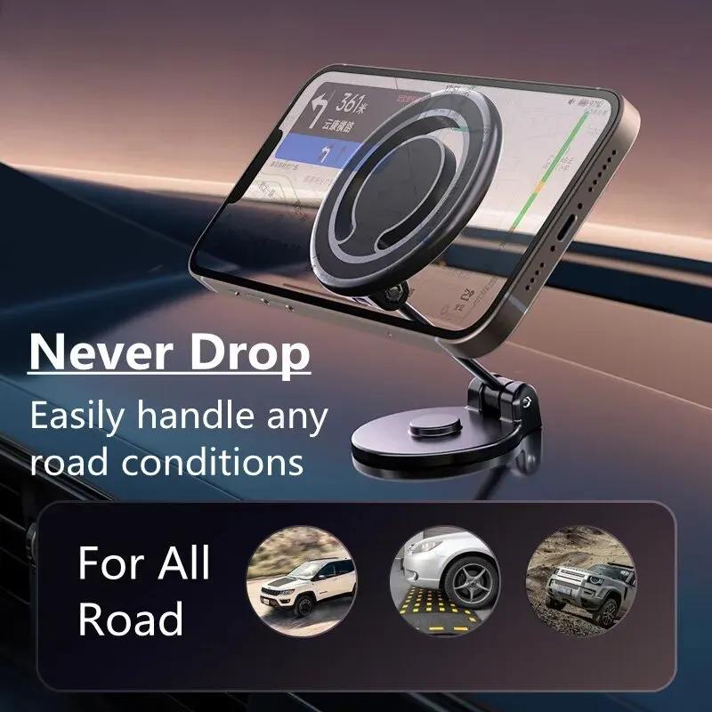 N72 Car Magnetic Phone Holder Foldable Dashboard Cellphone Bracket For Magsafe iPhone 17~12 Pro Max Samsung Xiaomi Magnet Mount