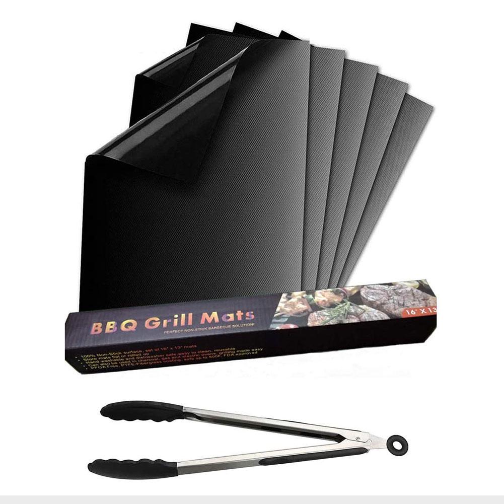 Buy 5pcs BBQ Grill Mat Oven Liner Reusable Heat Resistant Non Stick