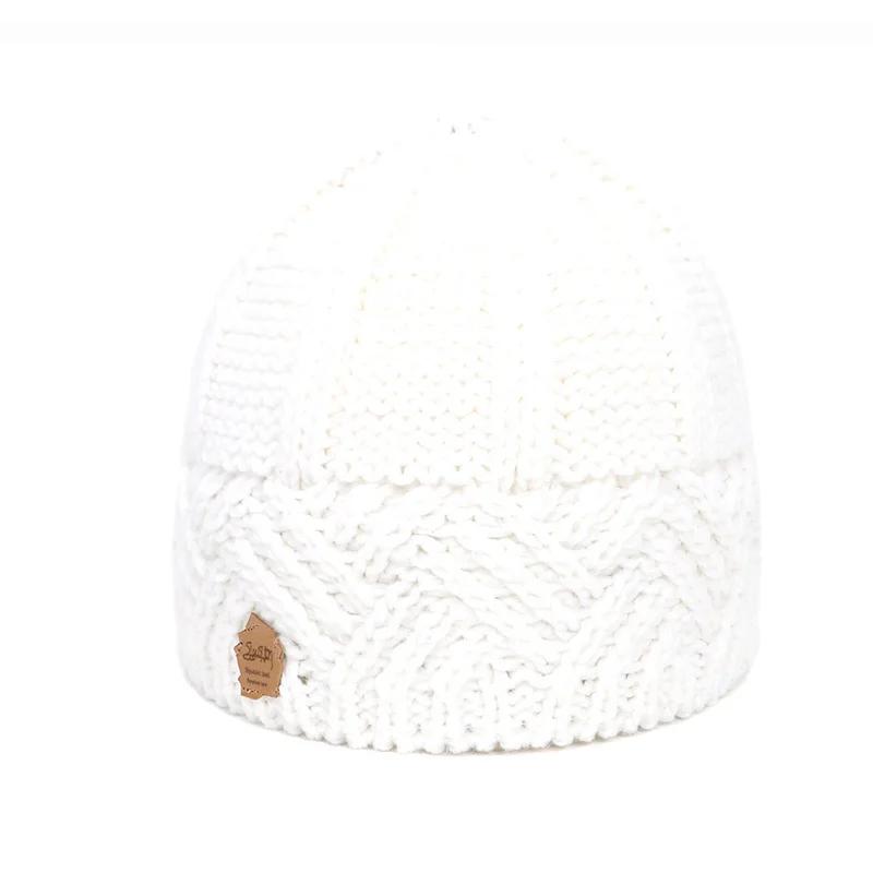 Autumn Winter Hat Knit Hats Warm Knitted Beanie Cap for Women Femme  Thick Stretchy Cap Faux Fur Caps