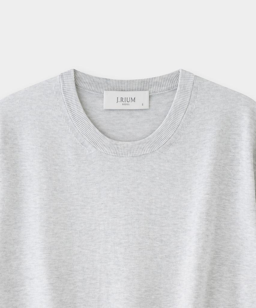 Jeilium Cotton Summer Essential Round Neck Melange Grey (Dry Touch)