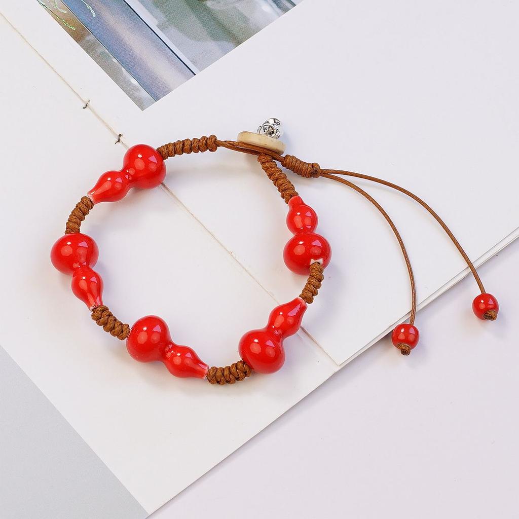 Jingdezhen ceramic gourd beaded bracelet atmospheric send family friends gift recommendation