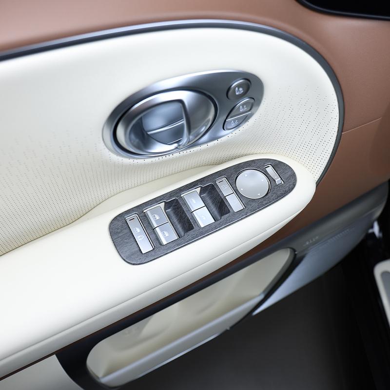 Interior Accessories Carbon Fiber Window Lift Switch Button Frame Trim Cover For Hyundai IONIQ 9 2025 2026 Car Supplies