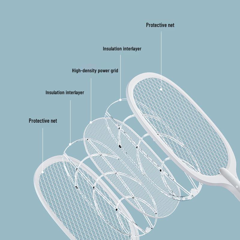 Rechargeable 2-in-1 Electric Mosquito and Fly Swatter with Lithium Battery and Automatic Charging