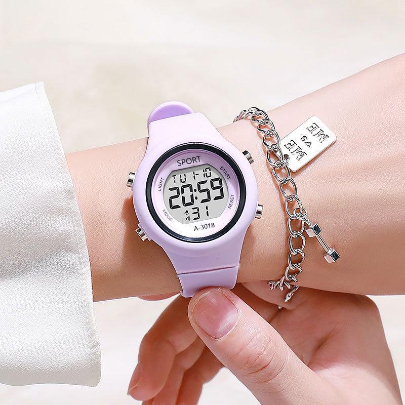 Women's Waterproof Multifunctional Luminous Sport Alarm Watch for Students