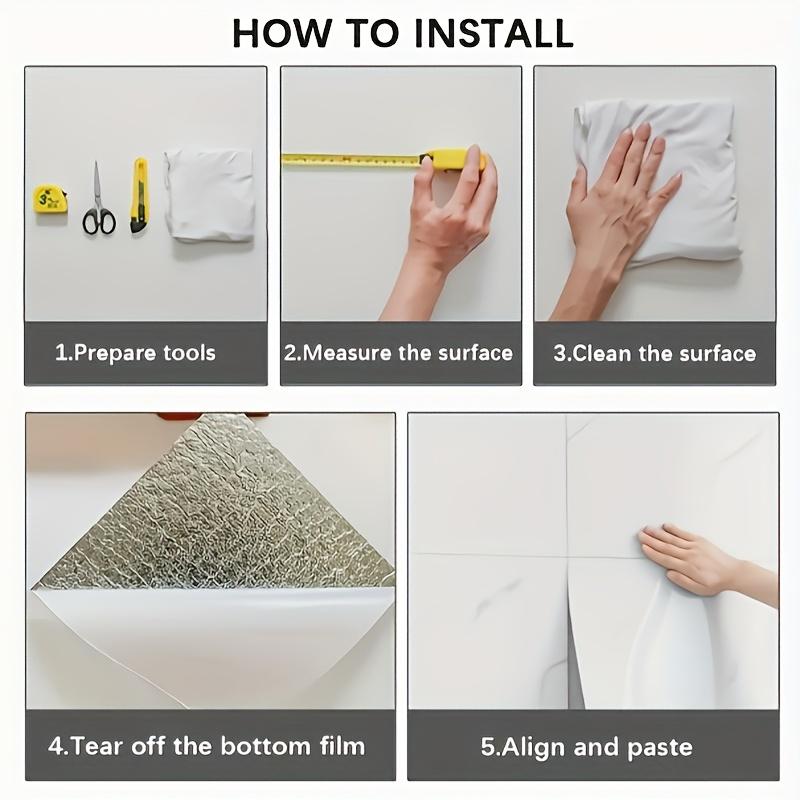 Self-Adhesive Marble Wall Tiles, Mixed Colors Suitable For Modern Decoration, Decorative Tiles Fashionable Tile Patterns  PVC Floor Tiles