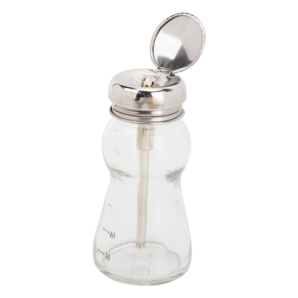 Neglelakkfjernerpumpe Glass Tom Dispenserflaske Presstype for Sminkevæske 100ml