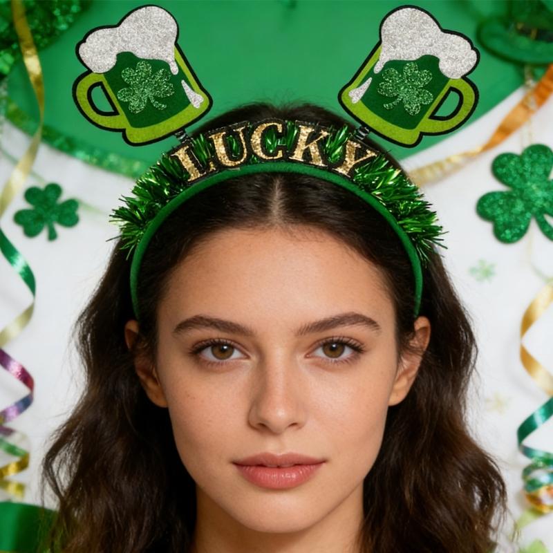 Festival Irish Themed Plastic Hair Band for Saint Patrick's Day Celebrations Comfortable Lightweight Headwear Accessory
