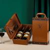 Scatola di Lusso Vintage in PU per Vino Scatola Porta Bottiglie Doppia in Pelle per Vino Rosso Custodia Portabottiglie Decorazione Anniversario Matrimonio Festa
