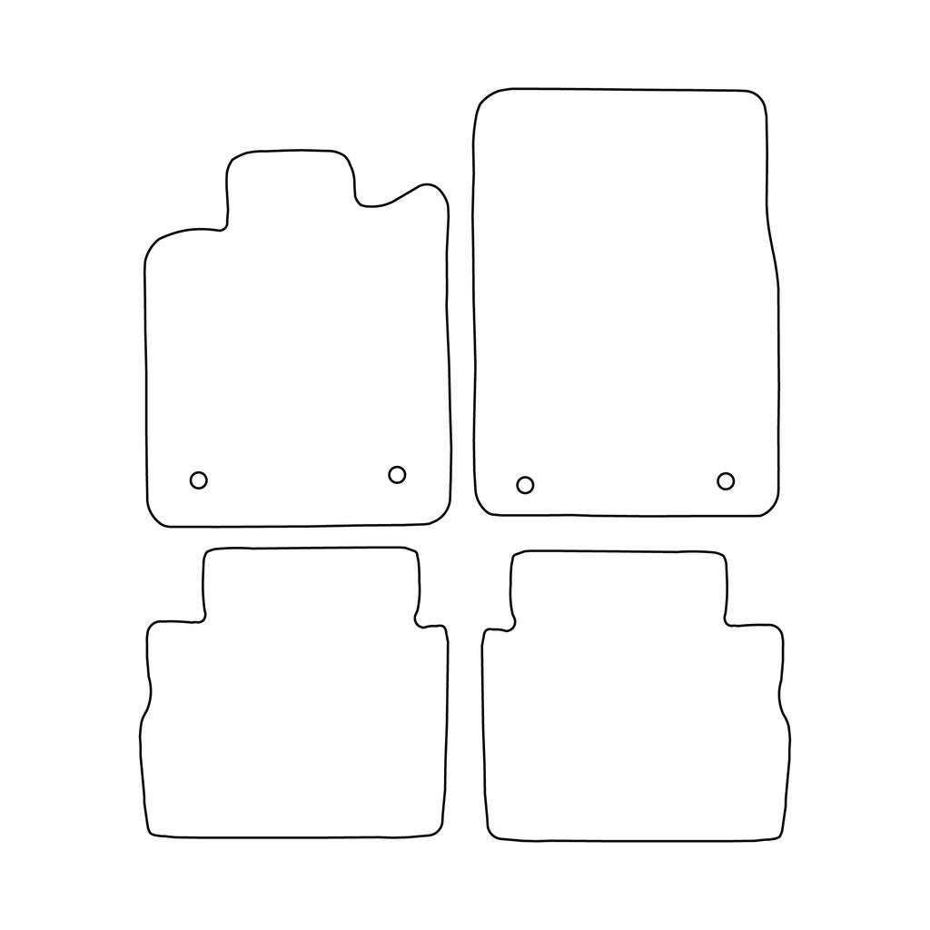 [Blm]Op017 Blue - Set Of Velour Floor Mats To Fit Opel Signum 2003-2008 - Blue Trim