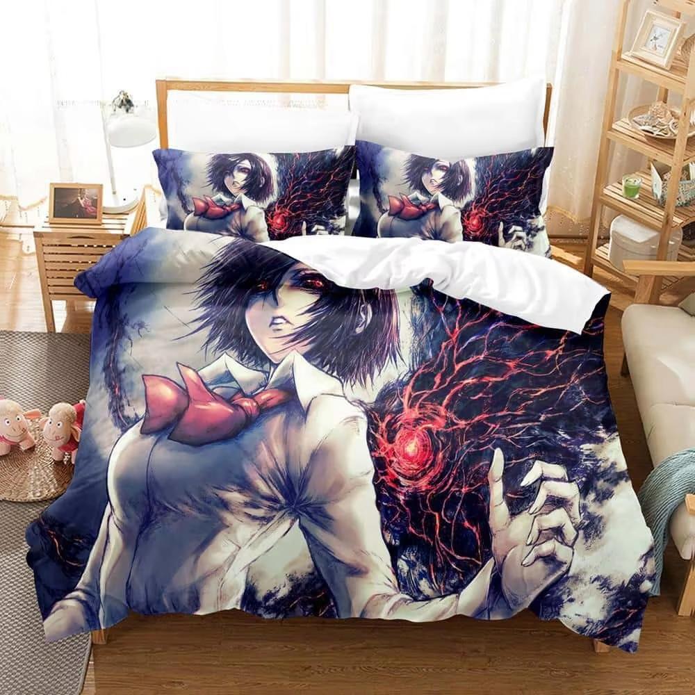 New Home Textiles Tokyo Ghoul Bedding Set Single Twin Full Queen King Size Bed Set Adult Kid Bedroom Duvet cover Sets Anime Bed