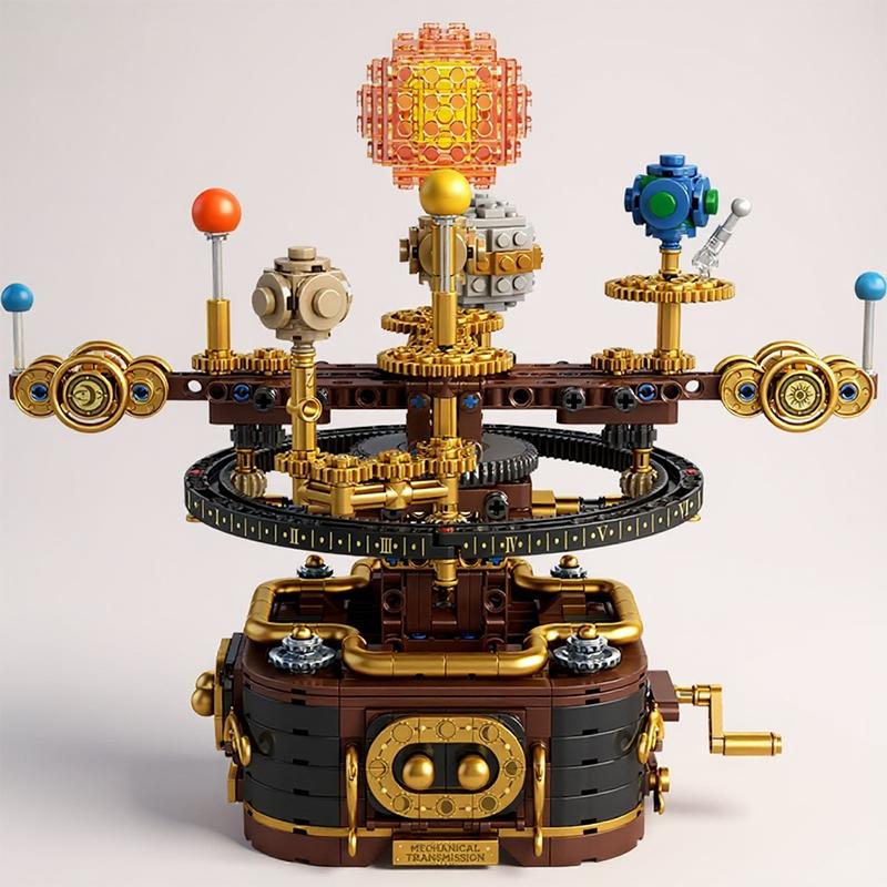 Set di Blocchi da Costruzione Meccanico Planetario del Sistema Solare - Giocattolo Educativo Architettonico STEM e Regalo di Natale per Bambini