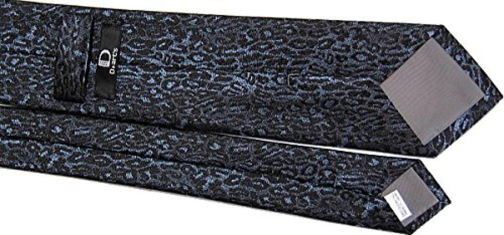 [D+Arts] Leopard Print Necktie, Made in Japan, Kyoto Nishijin Weave, Available in 3 Sizes (Narrow Tie, 5cm Blade Width, Black)