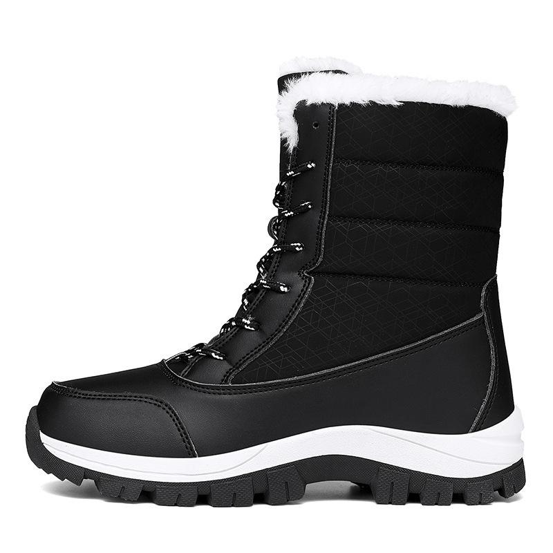 Winter Waterproof Cotton Shoes Black Cold-Proof Boots for Women Outdoor Plus Velvet Thickened Warm Snow Boots for Women New