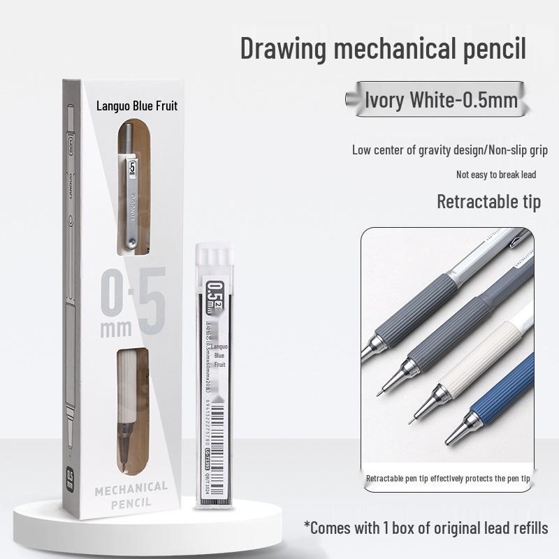Blue Fruit Click-Type Metal Pencil - No Sharpening, Low Gravity Grip for Art, Sketching & Drawing