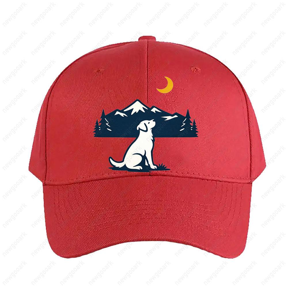 Labrador Retriever Minimal Mountain Moon Badge Cap Summer Women Unisex Adult Peaked Hat Fashion Casual Adjustable