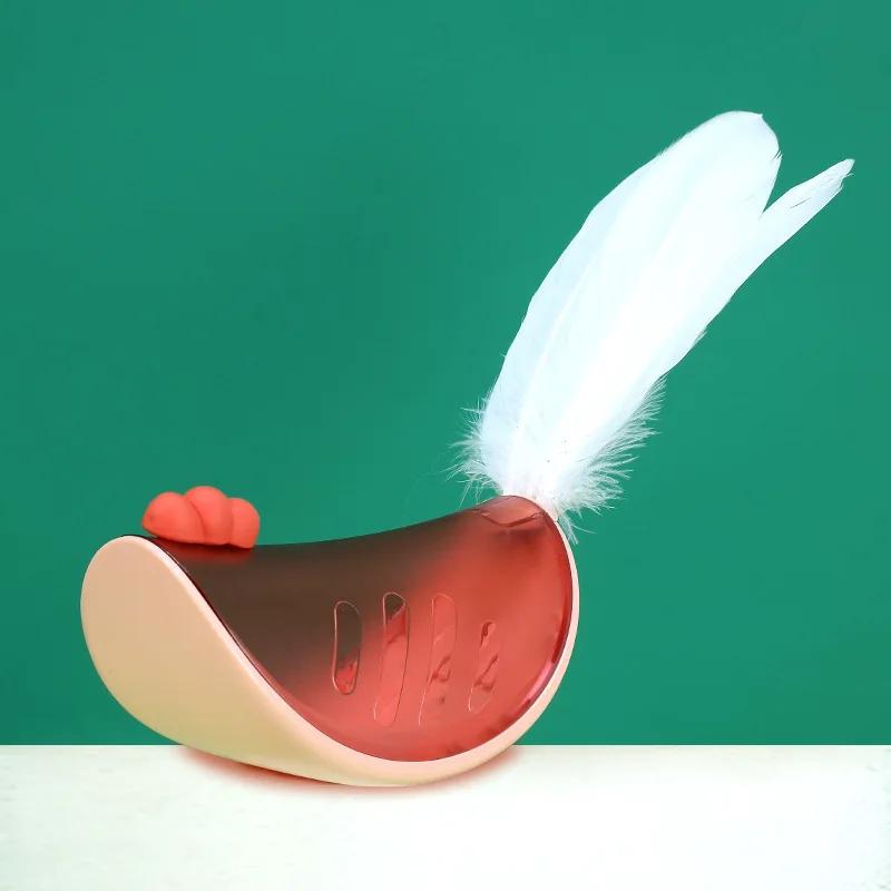 Interactive Leaky Food Cat Dog Toy Chicken Biomimetic Animal Toy Multifunctional Replaceable Feather Small Dog Toy Indoor Fun Companion Pet Supplies