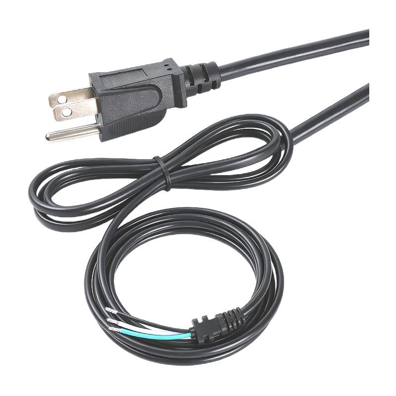 ETL Certified US Standard Three-Pin Power Cord with Stripped and Tinned Three-Core Wire.
