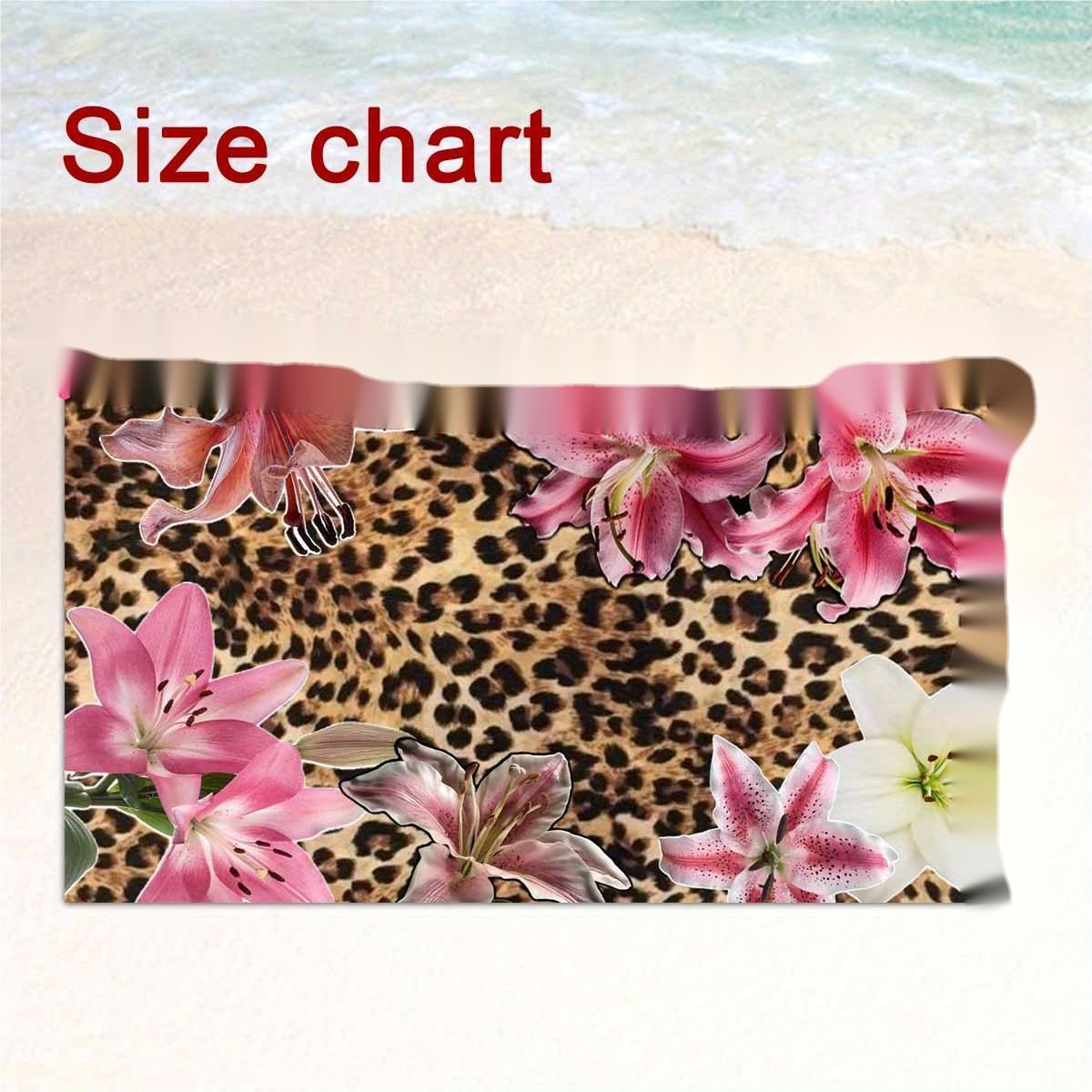 

1PC Leopard Print Lily Floral Quick Dry Beach Towel, Soft Lightweight Polyester Bath Towel for Swimming Travel Camping, Unisex S W40*H60(CM)