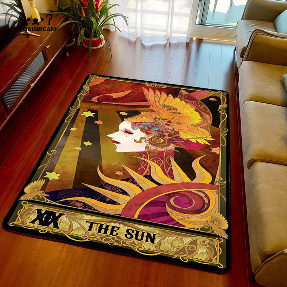 Tarotkarten Design Teppich Rutschfeste Teppiche Schlafzimmerteppich Teppich für Teenager Läufer Flur Bodenmatten Weihnachten Natal Geschenk Dekor