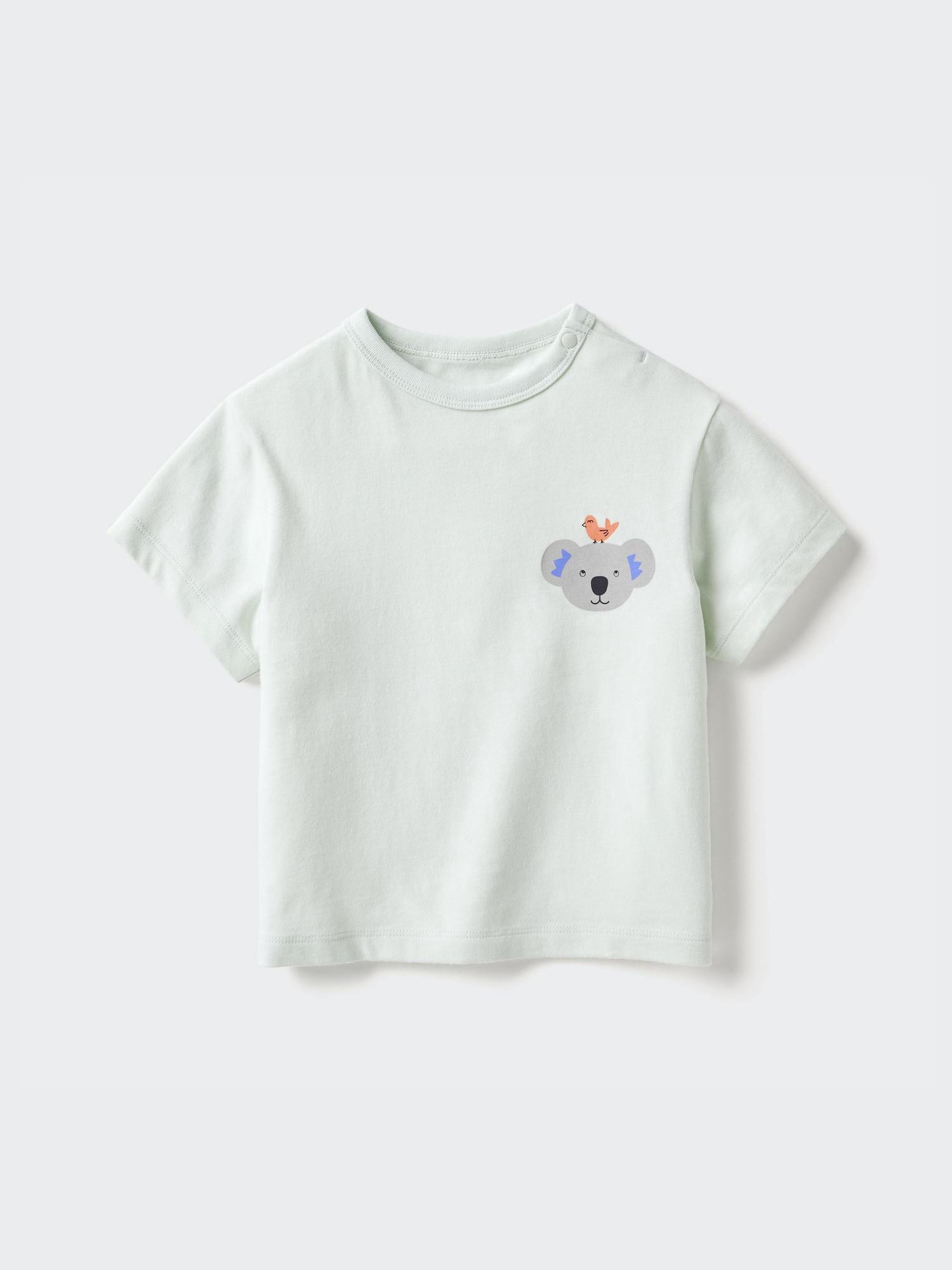 

Uniqlo BT Joy Of PrinT Сухая футболка с круглым вырезом 51 GREEN/BABY 110