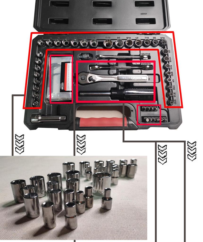 Universal Metric & Imperial Hex Socket Ratchet Wrench Tool Set for Car Repair