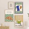 Farbiges Food Art Zitat Poster Kaffee und Gebäck Club Leinwand Wandbilder Dinnerparty Küchenbilder für Wohnzimmer Café Heimdekoration